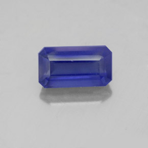 Iolite naturale blu da 1,76 ct, taglio smeraldo, VS-SI