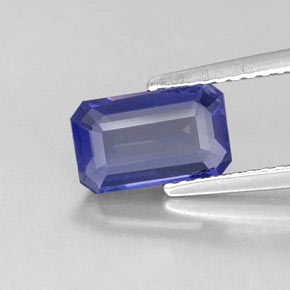 Iolite Viola Blu naturale da 1.24 ct, Taglio smeraldo, VS
