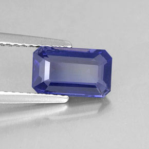 Iolite Viola Blu naturale da 1.24 ct, Taglio smeraldo, VS