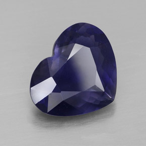 Iolite naturale blu da 2,67 ct, a forma di cuore, VS-SI