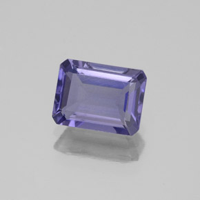 Iolite naturale blu da 1,35 ct, taglio smeraldo, VS