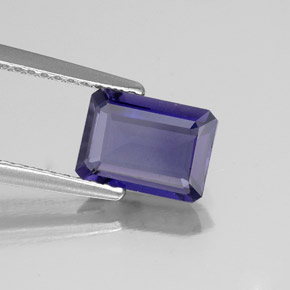 Iolite naturale blu da 1,09 ct, taglio smeraldo, VS