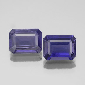 Gemme di Iolite Viola Blu naturale da  ct, Taglio smeraldo, VS-SI
