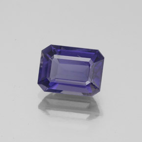 Iolite naturale blu da 1,36 ct, taglio smeraldo, SI