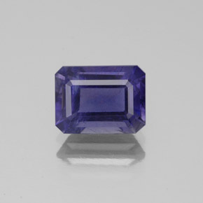 Iolite naturale blu da 1,46 ct, taglio smeraldo, SI