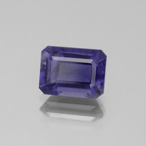 Iolite naturale blu da 1,46 ct, taglio smeraldo, SI