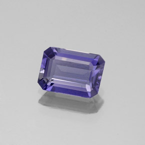 Iolite naturale blu da 1,06 ct, taglio smeraldo, VS
