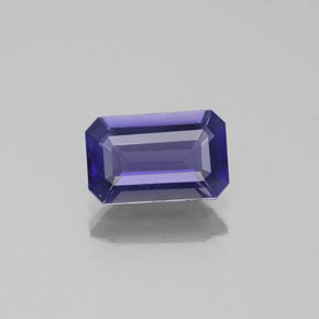 Iolite Viola Blu naturale da 0.88 ct, Taglio smeraldo, VS-SI