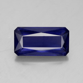Iolite naturale blu da 2,94 ct, taglio smeraldo, VS-SI