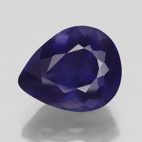 Iolite naturale blu da 3,83 ct, taglio a pera, VS