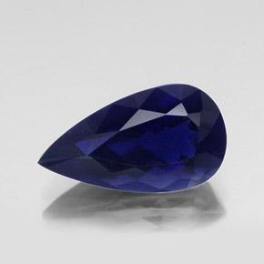 Iolite Viola Blu naturale da 11.31 ct, Forma a pera, VS-SI