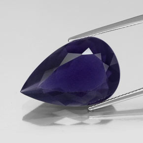 Iolite naturale blu da 14,65 ct, taglio a pera, VS