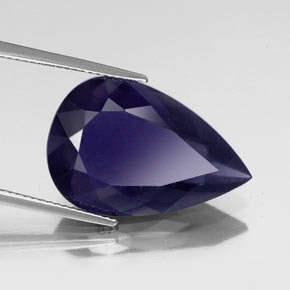 Iolite naturale blu da 14,65 ct, taglio a pera, VS