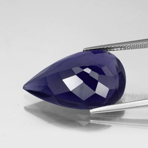 Iolite naturale blu da 14,65 ct, taglio a pera, VS