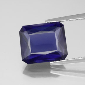 Iolite naturale blu da 4,50 ct, taglio smeraldo, VS-SI