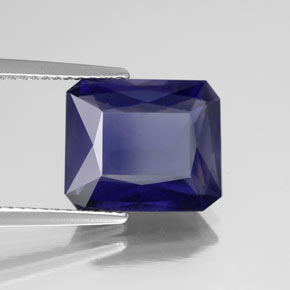Iolite naturale blu da 4,50 ct, taglio smeraldo, VS-SI