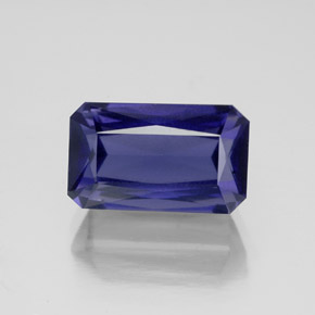 Iolite naturale blu da 4,32 ct, taglio smeraldo, VS
