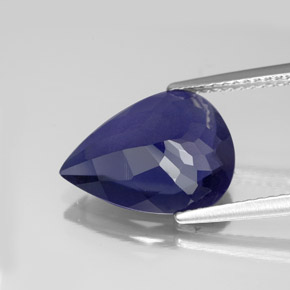 Iolite Viola Blu naturale da 3.45 ct, Forma a pera, VS