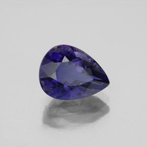 Iolite naturale blu da 2,32 ct, taglio a pera, VS-SI