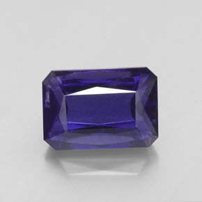 Iolite naturale blu da 7,71 ct, taglio smeraldo, VS-SI