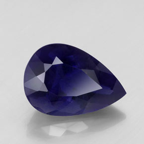 Iolite Viola Blu naturale da 8.98 ct, Forma a pera, VS-SI