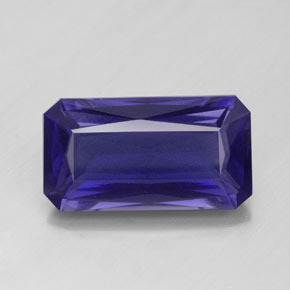 Iolite naturale blu viola da 5,74 ct, taglio smeraldo, VS