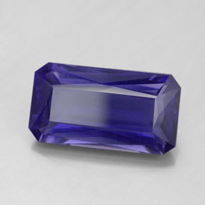 Iolite naturale blu viola da 5,74 ct, taglio smeraldo, VS