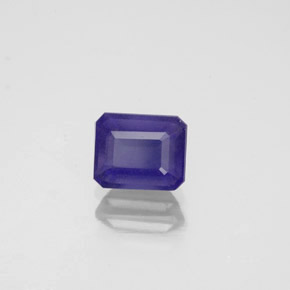 Iolite naturale blu da 0,80 ct, taglio smeraldo, VS