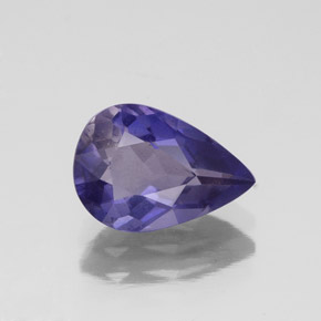 Iolite naturale blu da 1,35 ct, taglio a pera, VS-SI