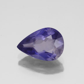 Iolite naturale blu da 1,35 ct, taglio a pera, VS-SI