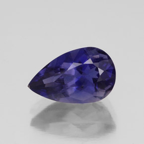 Iolite naturale blu da 1,57 ct, taglio a pera, VS-SI