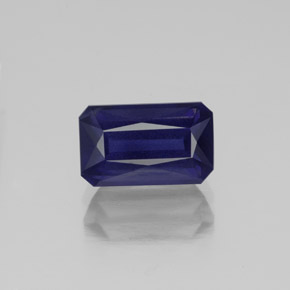 Iolite naturale blu da 1,51 ct, taglio smeraldo, VS-SI