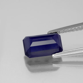 Iolite naturale blu da 1,51 ct, taglio smeraldo, VS-SI