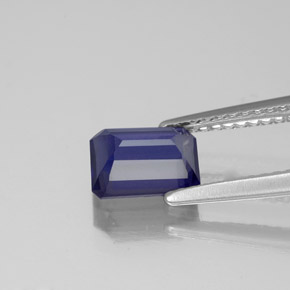 Iolite naturale blu da 1,02 ct, taglio smeraldo, VS