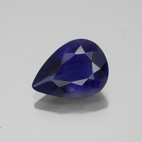 Iolite naturale blu da 1,85 ct, taglio a pera, VS