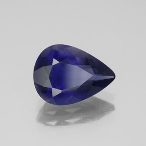 Iolite naturale blu da 1,85 ct, taglio a pera, VS