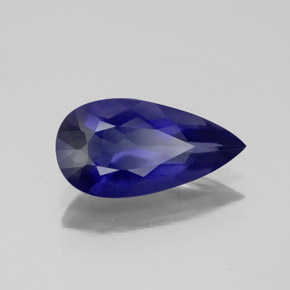 Iolite Viola Blu naturale da 1.60 ct, Forma a pera, VS