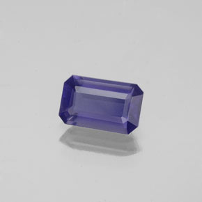 Iolite naturale blu da 0,83 ct, taglio smeraldo, VS