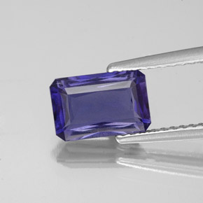 Iolite Viola Blu naturale da 1.28 ct, Taglio smeraldo, VS