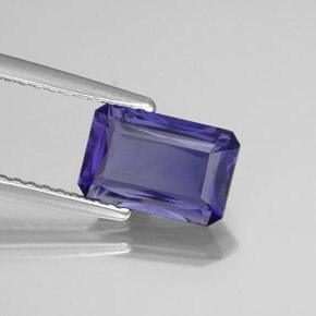 Iolite Viola Blu naturale da 1.28 ct, Taglio smeraldo, VS