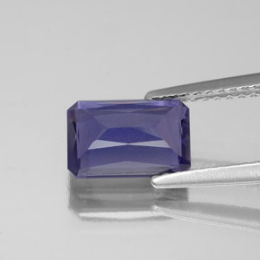 Iolite Viola Blu naturale da 1.28 ct, Taglio smeraldo, VS