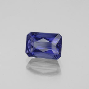 Iolite Viola Blu naturale da 1.30 ct, Taglio smeraldo, VS