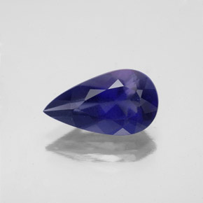 Iolite naturale blu da 2,27 ct, taglio a pera, VS
