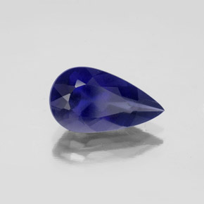 Iolite naturale blu da 2,27 ct, taglio a pera, VS