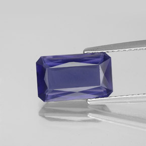 Iolite naturale blu da 2,62 ct, taglio smeraldo, VS-SI