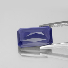 Iolite naturale blu da 2,62 ct, taglio smeraldo, VS-SI