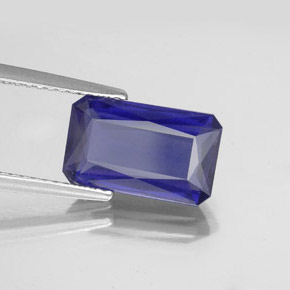 Iolite naturale blu da 2,80 ct, taglio smeraldo, VS