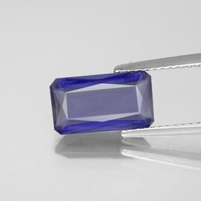Iolite naturale blu da 2,10 ct, taglio smeraldo, VS