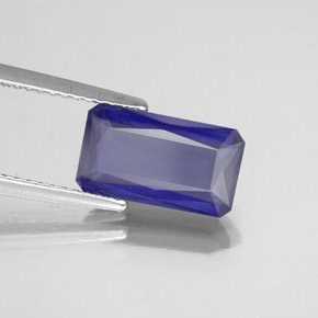 Iolite naturale blu da 2,10 ct, taglio smeraldo, VS