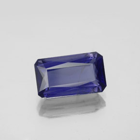 Iolite naturale blu da 2,65 ct, taglio smeraldo, SI